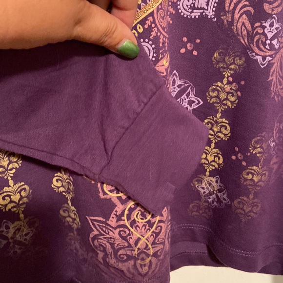 Mic & Jax Purple Mandala Art Design Hooded Sweatshirt - Picture 3 of 7